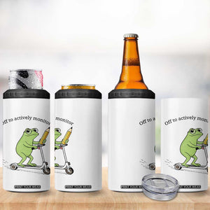 Funny Frog Teacher Testing Test Day 4 in 1 Can Cooler Tumbler Off To Actively Monitor TS12 Print Your Wear