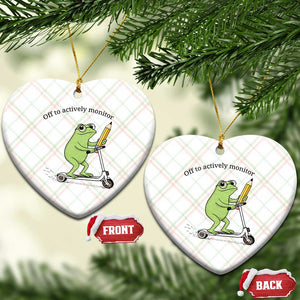 Funny Frog Teacher Testing Test Day Ceramic Ornament Off To Actively Monitor TS12 Print Your Wear
