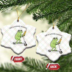 Funny Frog Teacher Testing Test Day Ceramic Ornament Off To Actively Monitor TS12 Print Your Wear