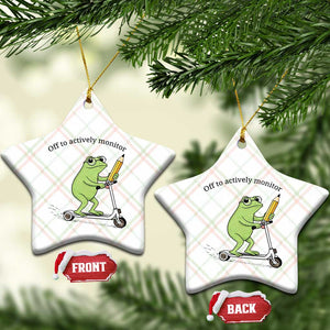 Funny Frog Teacher Testing Test Day Ceramic Ornament Off To Actively Monitor TS12 Print Your Wear