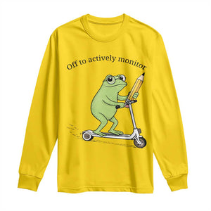 Funny Frog Teacher Testing Test Day Long Sleeve Shirt Off To Actively Monitor TS12 Daisy Print Your Wear