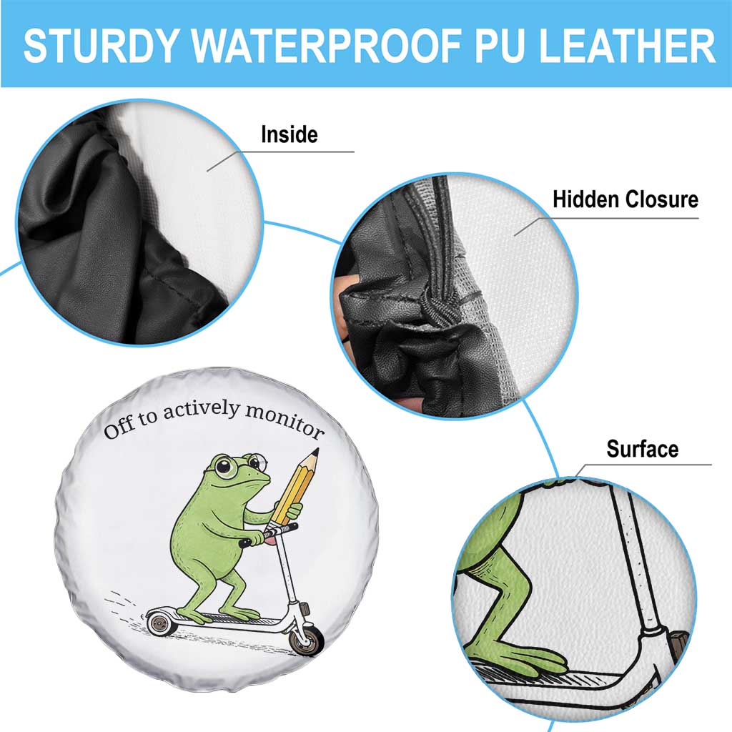 Funny Frog Teacher Testing Test Day Spare Tire Cover Off To Actively Monitor TS12 Print Your Wear