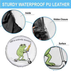 Funny Frog Teacher Testing Test Day Spare Tire Cover Off To Actively Monitor TS12 Print Your Wear