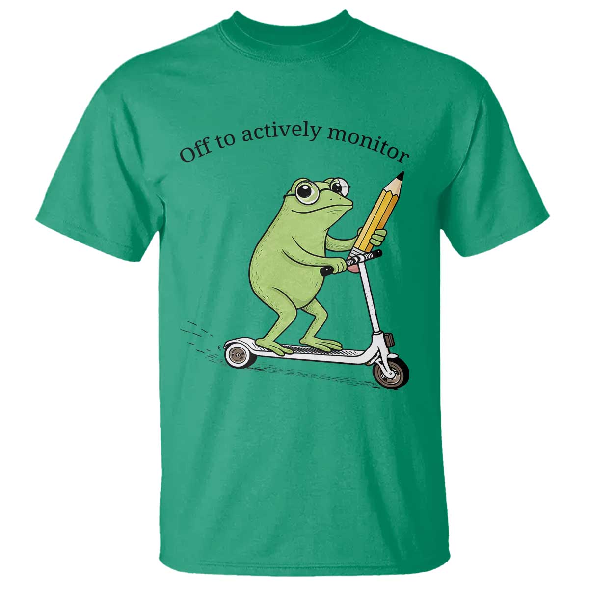 Funny Frog Teacher Testing Test Day T Shirt Off To Actively Monitor TS12 Irish Green Print Your Wear