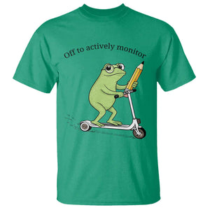 Funny Frog Teacher Testing Test Day T Shirt Off To Actively Monitor TS12 Irish Green Print Your Wear