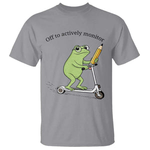 Funny Frog Teacher Testing Test Day T Shirt Off To Actively Monitor TS12 Sport Gray Print Your Wear