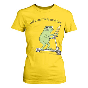 Funny Frog Teacher Testing Test Day T Shirt For Women Off To Actively Monitor TS12 Daisy Print Your Wear