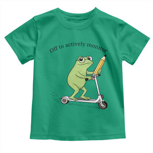 Funny Frog Teacher Testing Test Day Toddler T Shirt Off To Actively Monitor TS12 Irish Green Print Your Wear