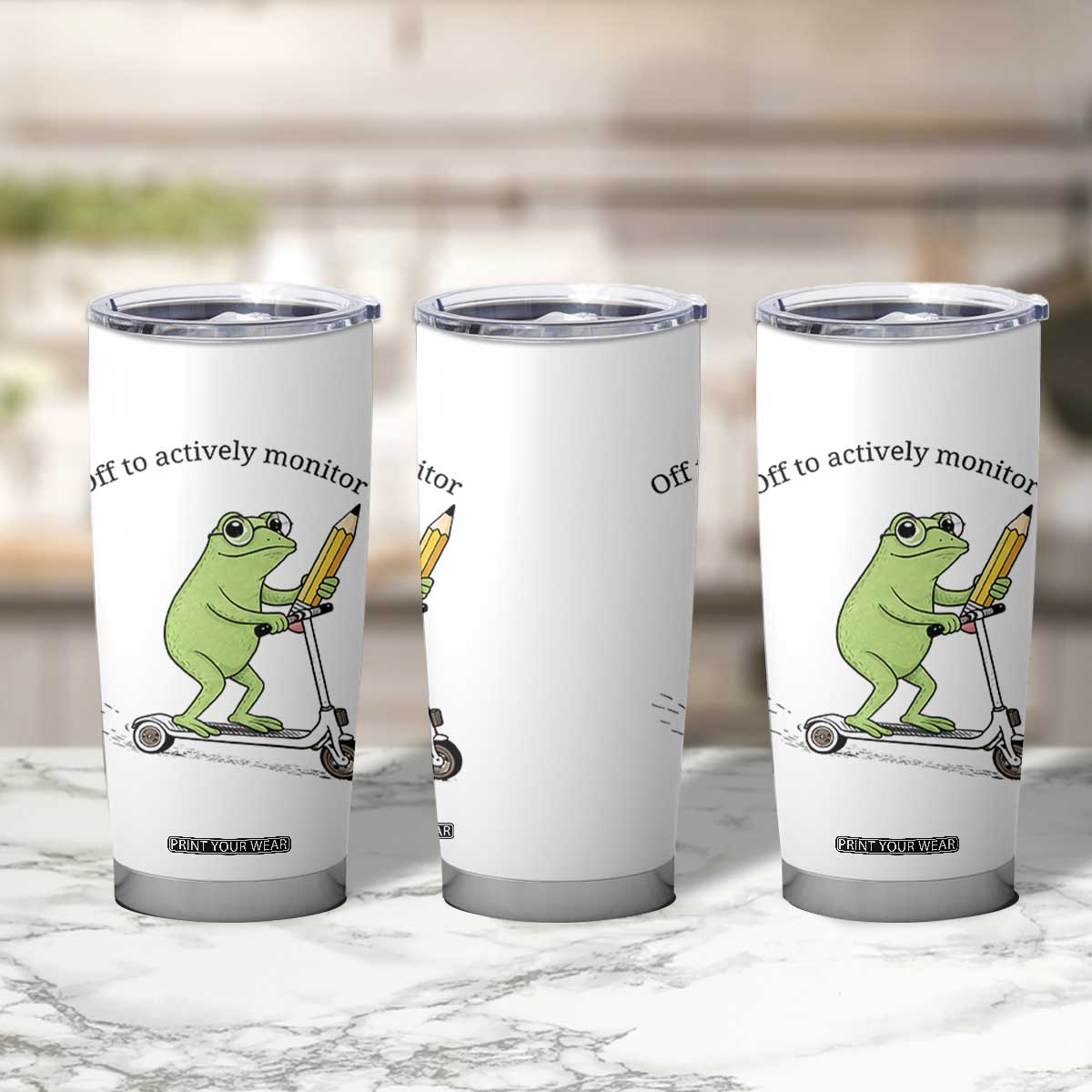 Funny Frog Teacher Testing Test Day Tumbler Cup Off To Actively Monitor TS12 Print Your Wear