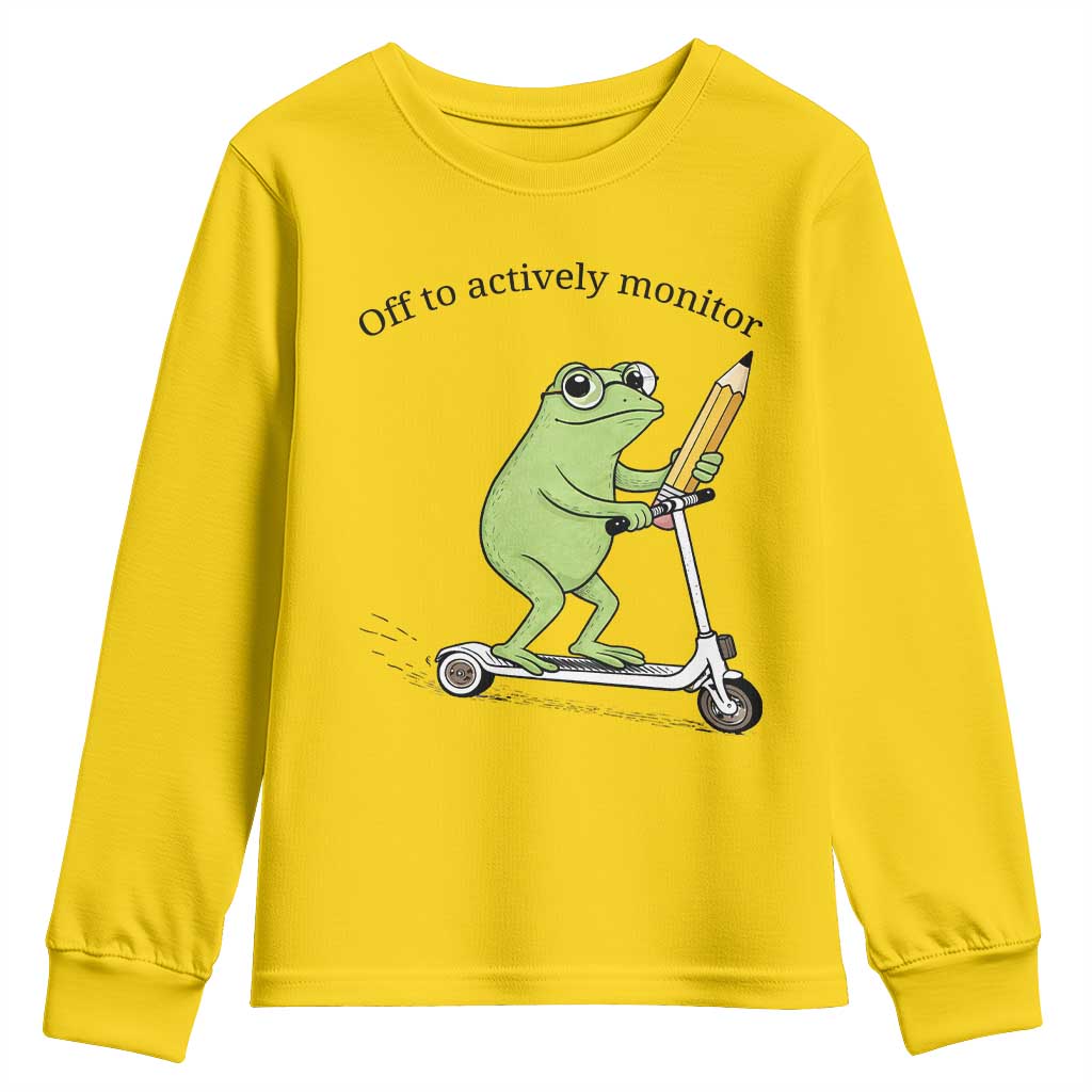 Funny Frog Teacher Testing Test Day Youth Sweatshirt Off To Actively Monitor TS12 Daisy Print Your Wear