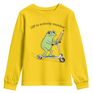 Funny Frog Teacher Testing Test Day Youth Sweatshirt Off To Actively Monitor TS12 Daisy Print Your Wear