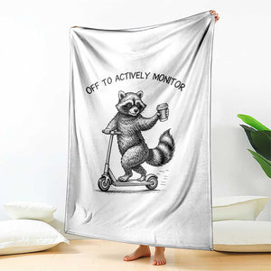 Funny Teacher Testing Day Throw Blanket Silly Raccoon Proctor Off To Actively Monitor TS12 Print Your Wear