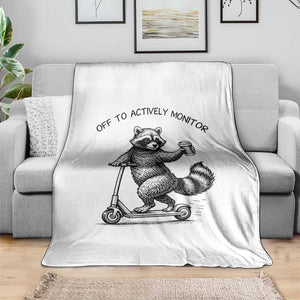 Funny Teacher Testing Day Throw Blanket Silly Raccoon Proctor Off To Actively Monitor TS12 Print Your Wear
