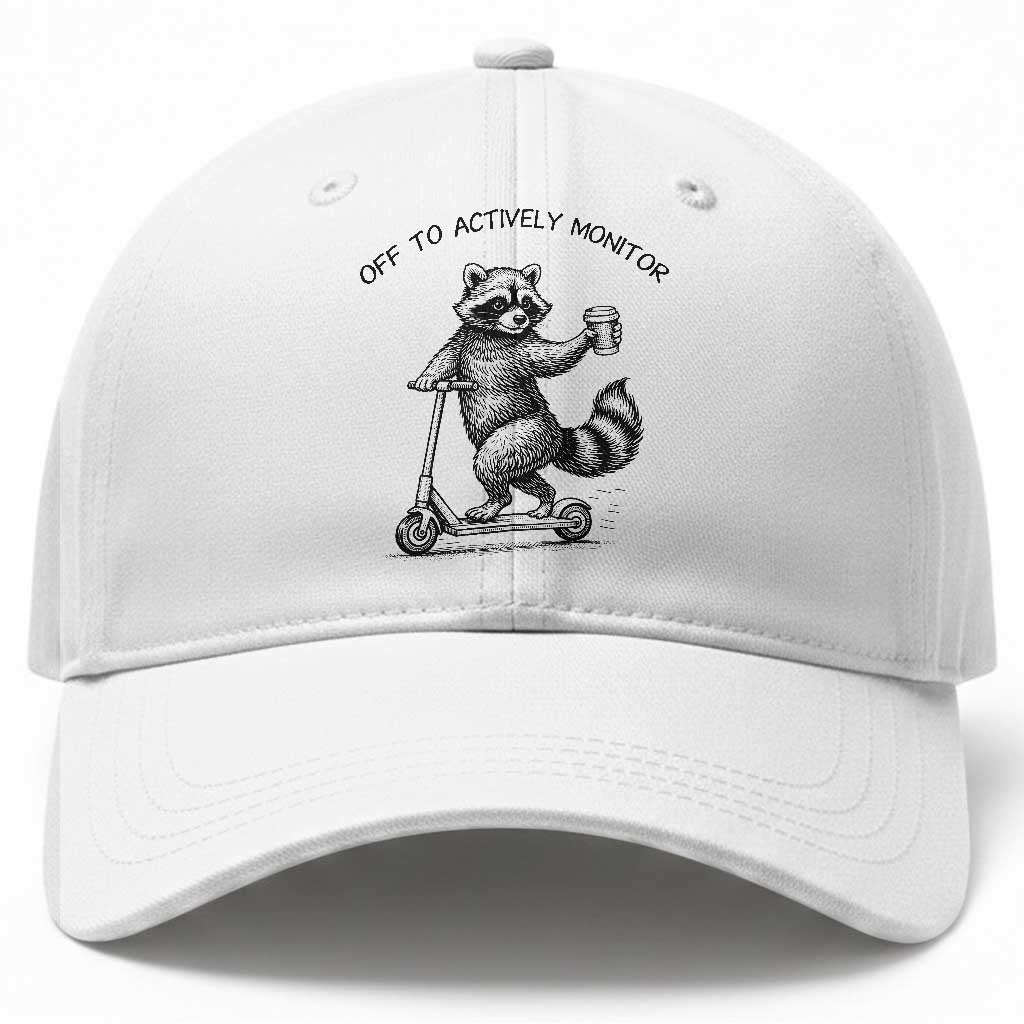 Funny Teacher Testing Day Baseball Cap Silly Raccoon Proctor Off To Actively Monitor TS12 Print Your Wear