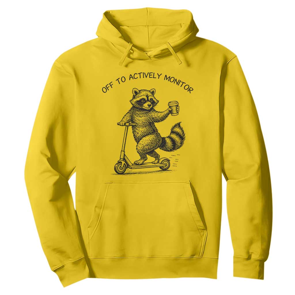 Funny Teacher Testing Day Hoodie Silly Raccoon Proctor Off To Actively Monitor TS12 Daisy Print Your Wear