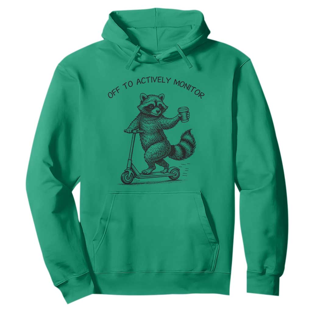 Funny Teacher Testing Day Hoodie Silly Raccoon Proctor Off To Actively Monitor TS12 Irish Green Print Your Wear