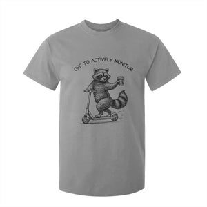 Funny Teacher Testing Day T Shirt For Kid Silly Raccoon Proctor Off To Actively Monitor TS12 Sport Gray Print Your Wear
