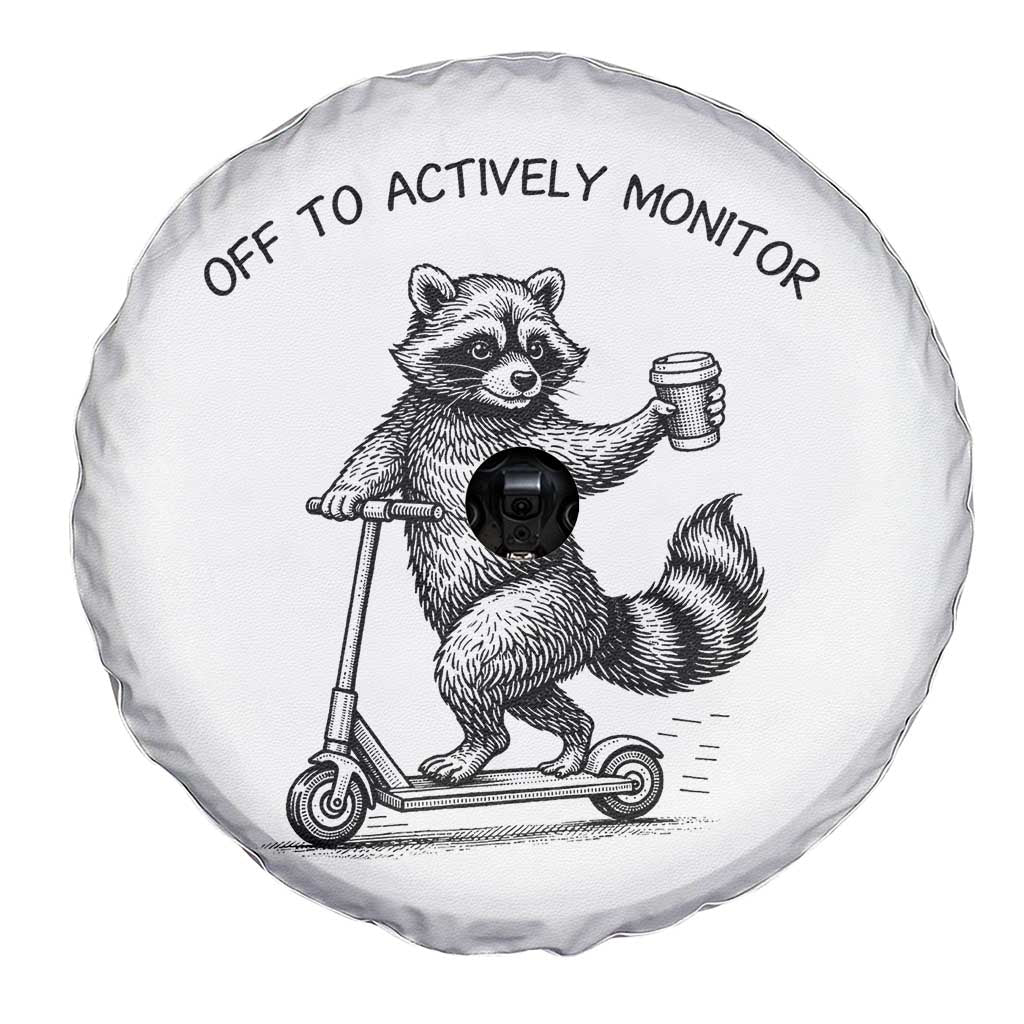 Funny Teacher Testing Day Spare Tire Cover Silly Raccoon Proctor Off To Actively Monitor TS12 Print Your Wear