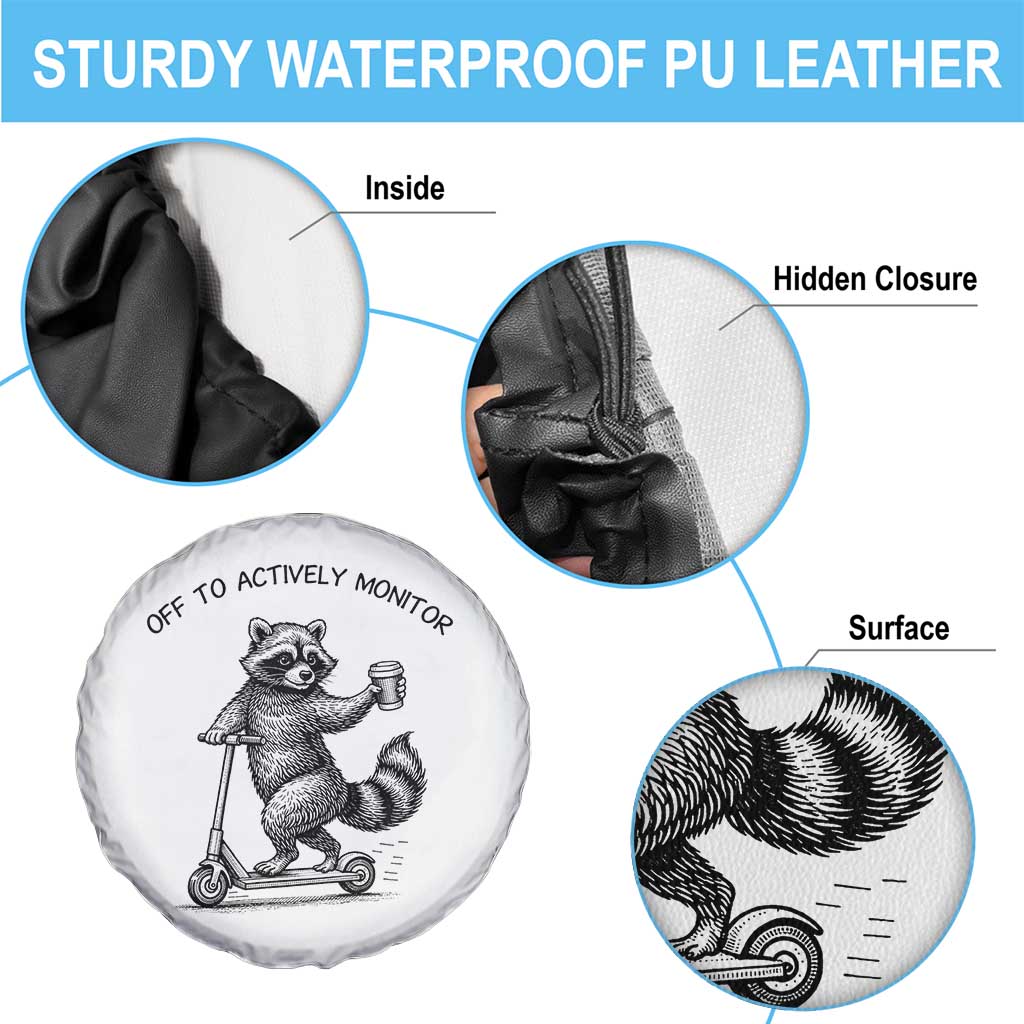 Funny Teacher Testing Day Spare Tire Cover Silly Raccoon Proctor Off To Actively Monitor TS12 Print Your Wear