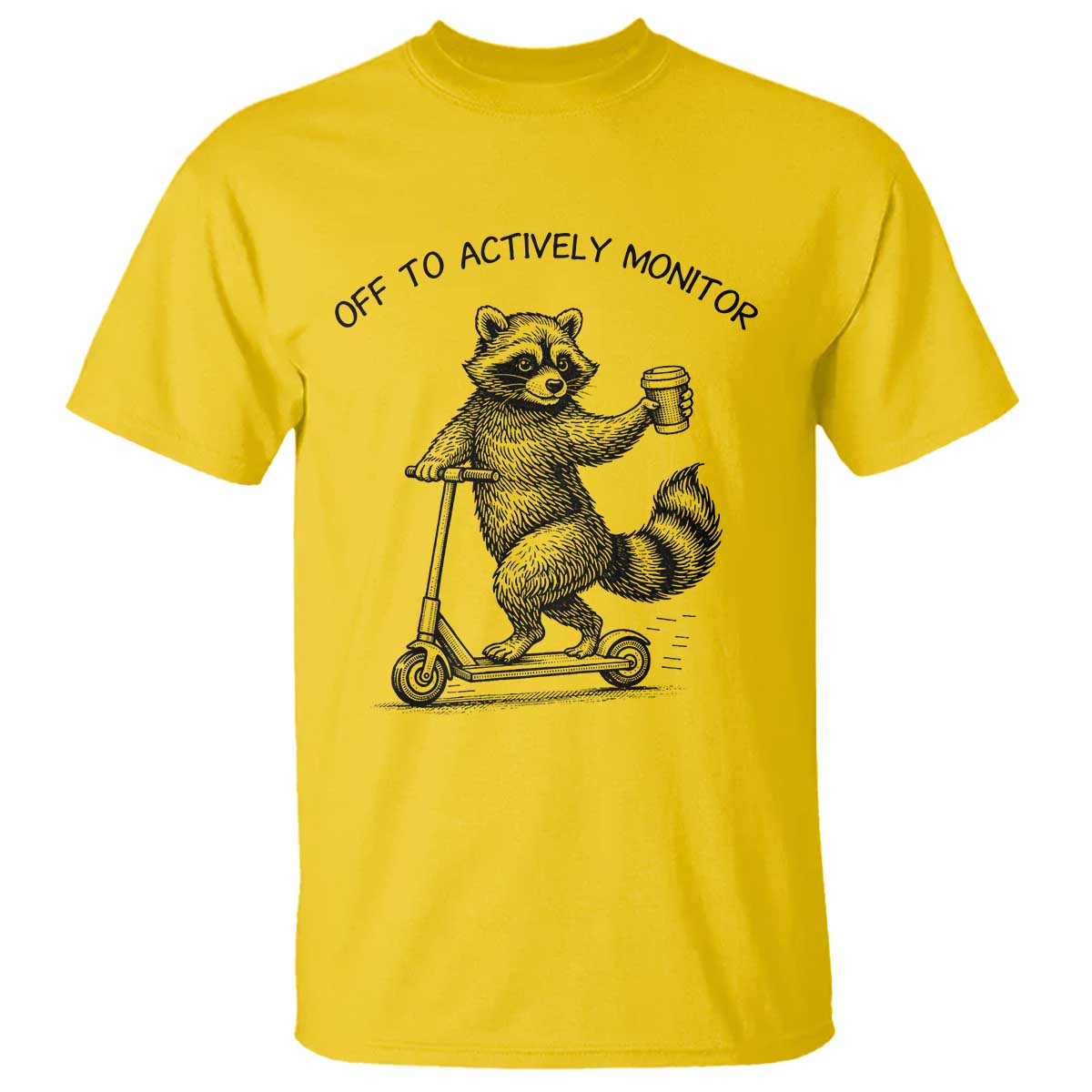 Funny Teacher Testing Day T Shirt Silly Raccoon Proctor Off To Actively Monitor TS12 Daisy Print Your Wear