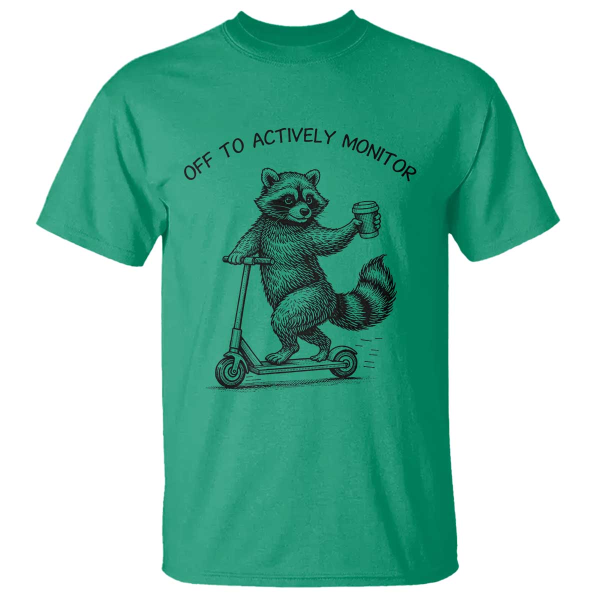 Funny Teacher Testing Day T Shirt Silly Raccoon Proctor Off To Actively Monitor TS12 Irish Green Print Your Wear