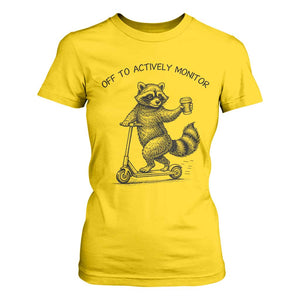 Funny Teacher Testing Day T Shirt For Women Silly Raccoon Proctor Off To Actively Monitor TS12 Daisy Print Your Wear