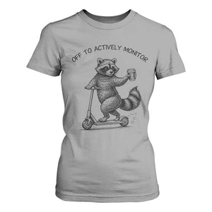 Funny Teacher Testing Day T Shirt For Women Silly Raccoon Proctor Off To Actively Monitor TS12 Sport Gray Print Your Wear
