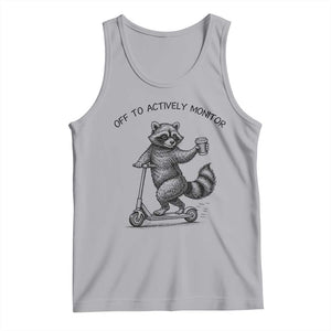 Funny Teacher Testing Day Tank Top Silly Raccoon Proctor Off To Actively Monitor TS12 Athletic Heather Print Your Wear