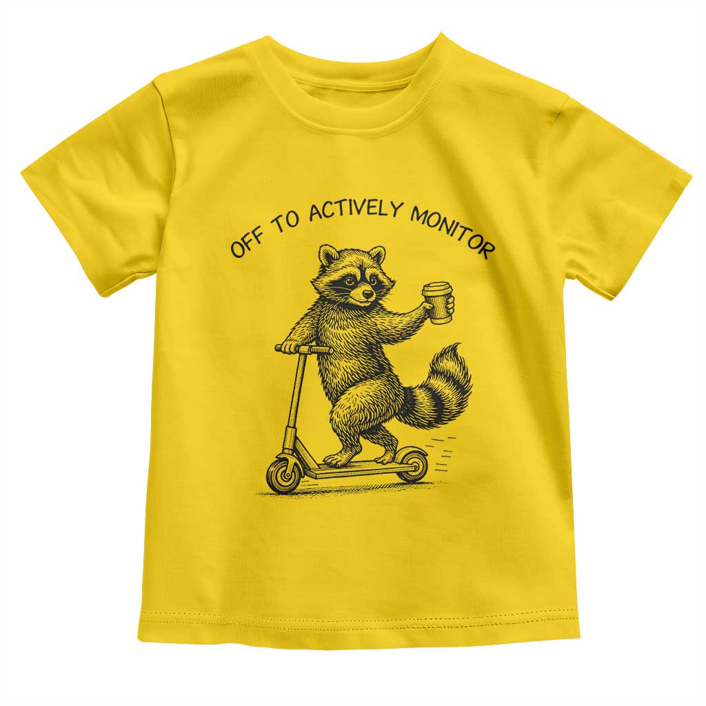Funny Teacher Testing Day Toddler T Shirt Silly Raccoon Proctor Off To Actively Monitor TS12 Daisy Print Your Wear