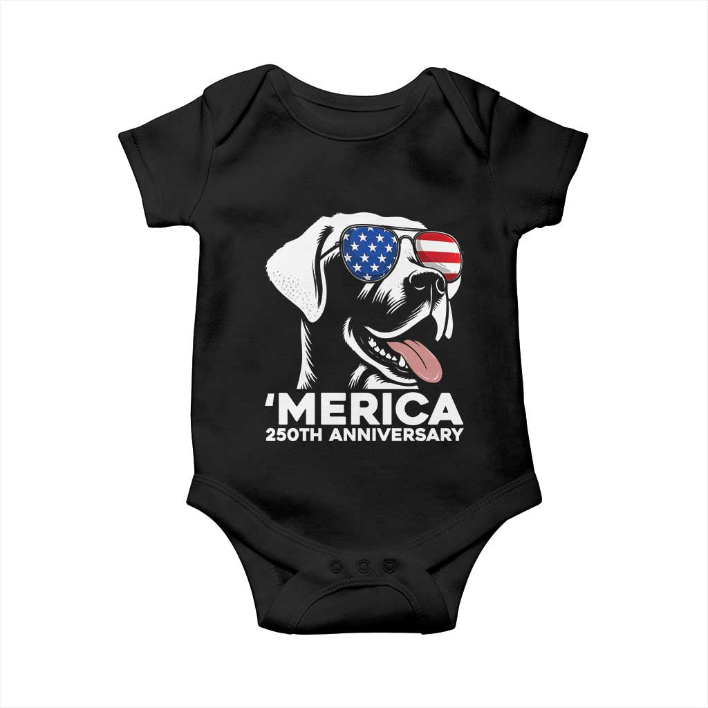 Merica Labrador Retriever Lover Baby Onesie 250th Anniversary Gift TS12 Black Print Your Wear