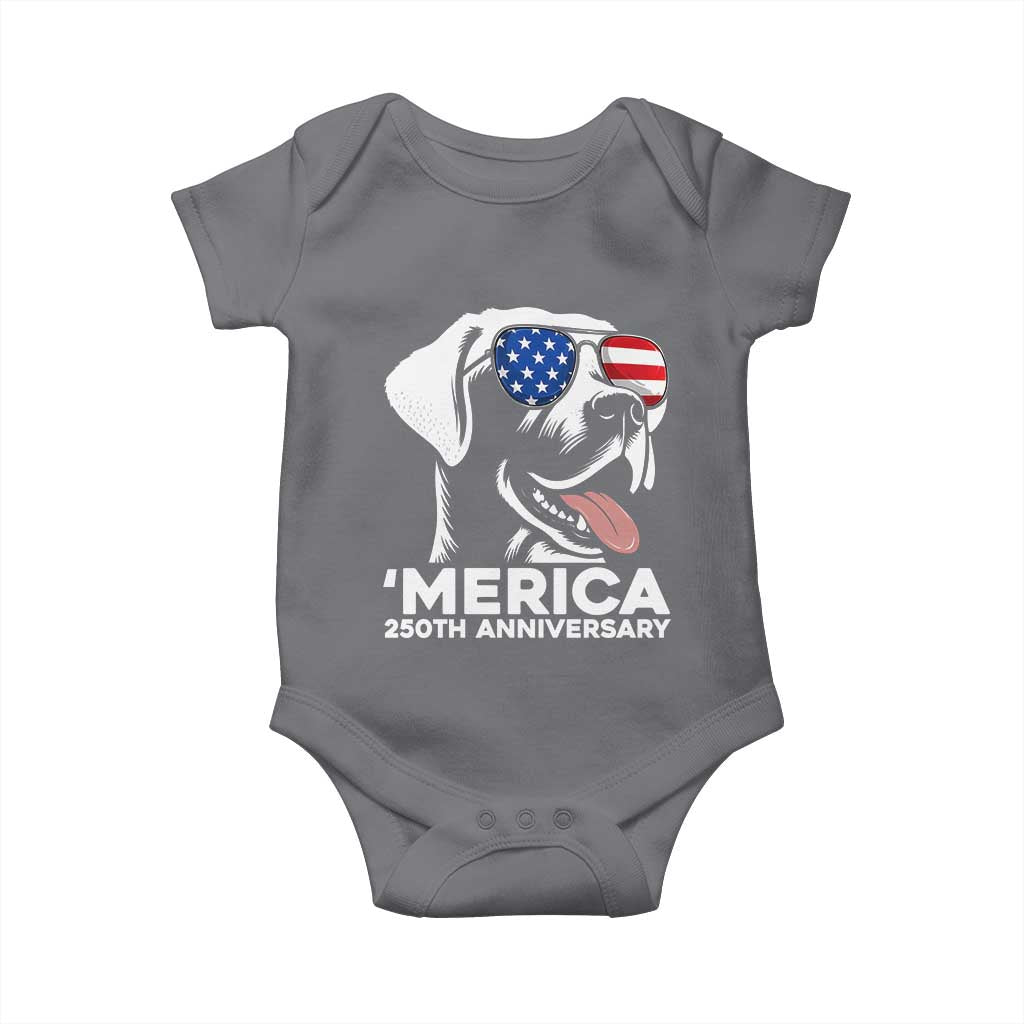 Merica Labrador Retriever Lover Baby Onesie 250th Anniversary Gift TS12 Charcoal Print Your Wear
