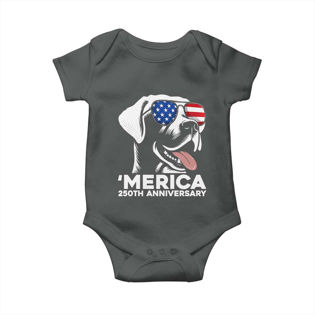 Merica Labrador Retriever Lover Baby Onesie 250th Anniversary Gift TS12 Dark Heather Print Your Wear