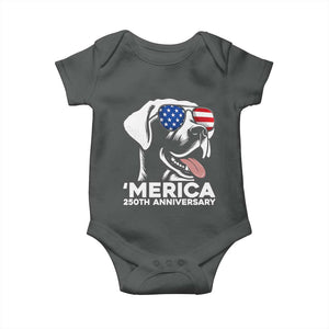 Merica Labrador Retriever Lover Baby Onesie 250th Anniversary Gift TS12 Dark Heather Print Your Wear