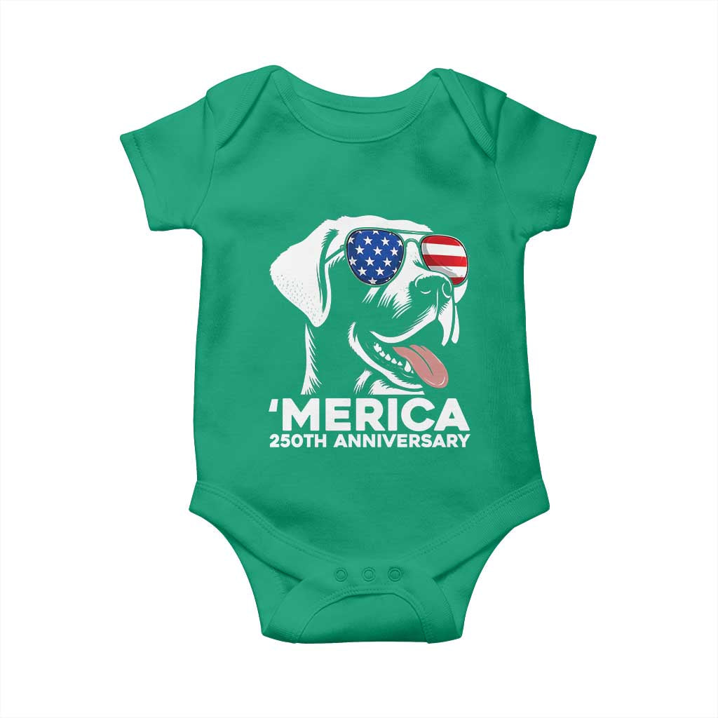 Merica Labrador Retriever Lover Baby Onesie 250th Anniversary Gift TS12 Irish Green Print Your Wear