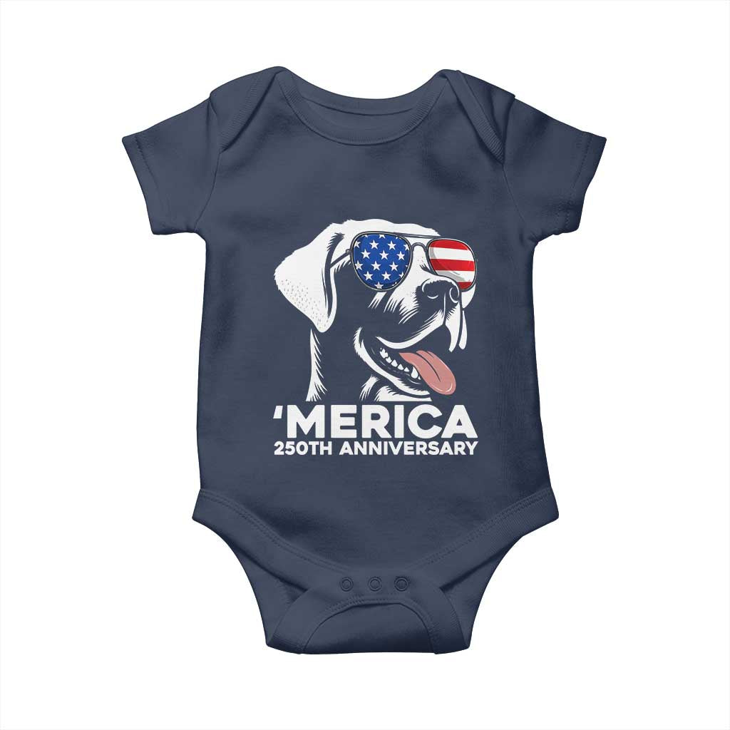 Merica Labrador Retriever Lover Baby Onesie 250th Anniversary Gift TS12 Navy Print Your Wear