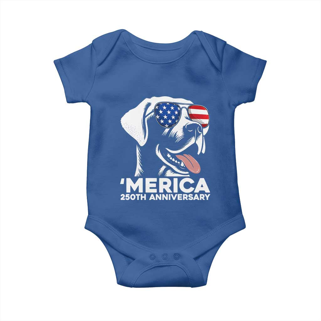 Merica Labrador Retriever Lover Baby Onesie 250th Anniversary Gift TS12 Royal Blue Print Your Wear