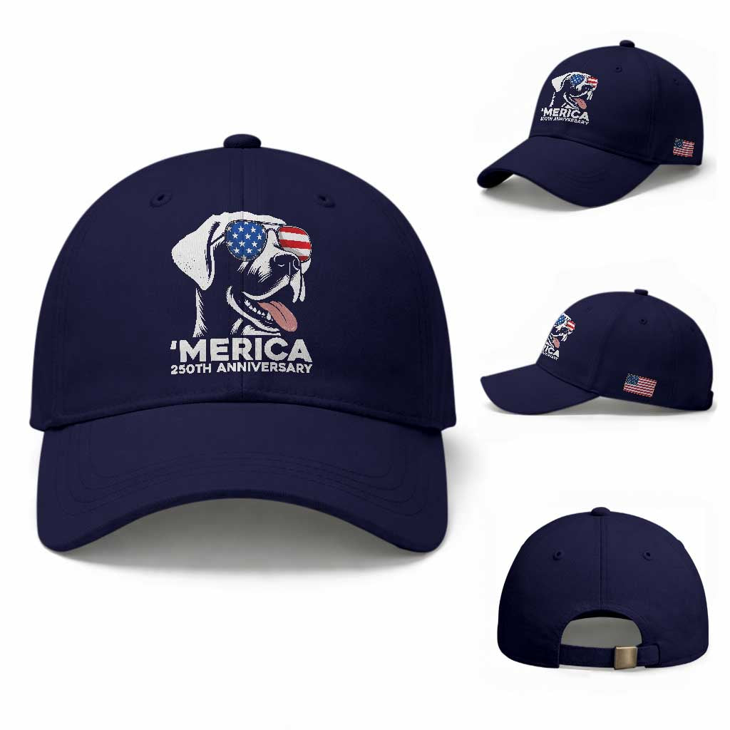 Merica Labrador Retriever Lover Baseball Cap 250th Anniversary Gift TS12 Baseball Cap Universal Fit Dark Blue Print Your Wear