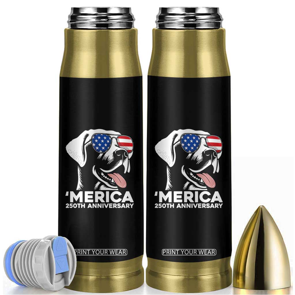 Merica Labrador Retriever Lover Bullet Tumbler 250th Anniversary Gift TS12 Black Print Your Wear