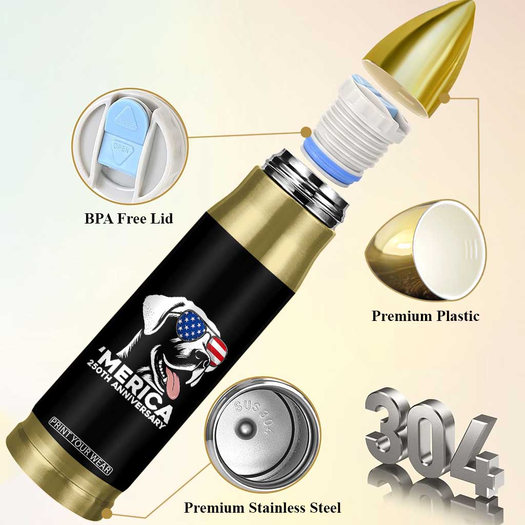 Merica Labrador Retriever Lover Bullet Tumbler 250th Anniversary Gift TS12 Print Your Wear