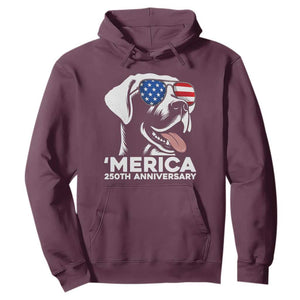 Merica Labrador Retriever Lover Hoodie 250th Anniversary Gift TS12 Maroon Print Your Wear
