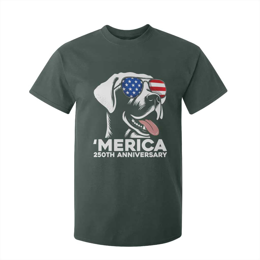 Merica Labrador Retriever Lover T Shirt For Kid 250th Anniversary Gift TS12 Dark Forest Green Print Your Wear