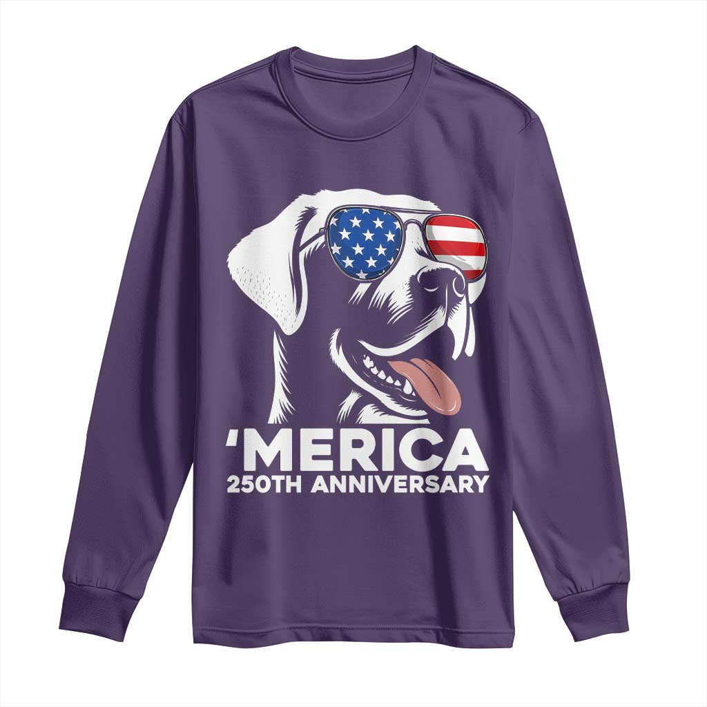 Merica Labrador Retriever Lover Long Sleeve Shirt 250th Anniversary Gift TS12 Purple Print Your Wear