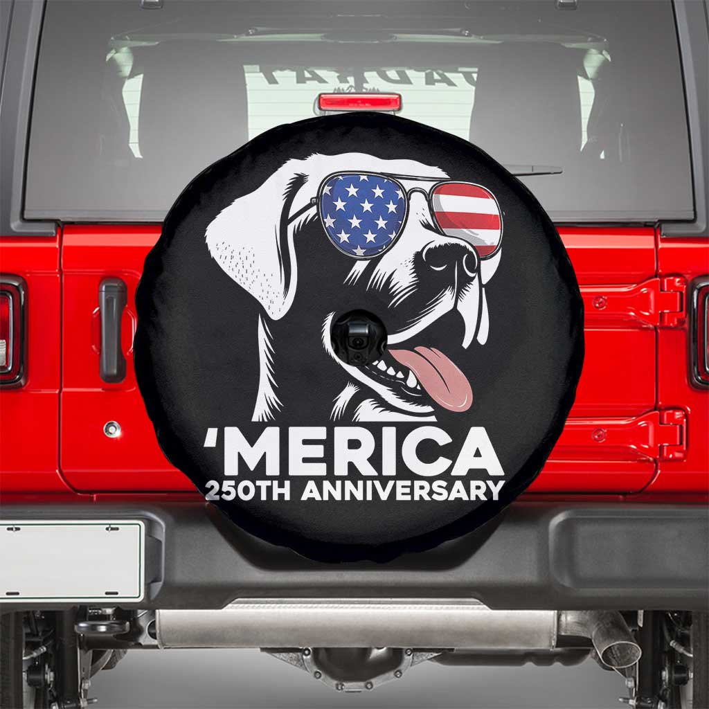 Merica Labrador Retriever Lover Spare Tire Cover 250th Anniversary Gift TS12 Black Print Your Wear