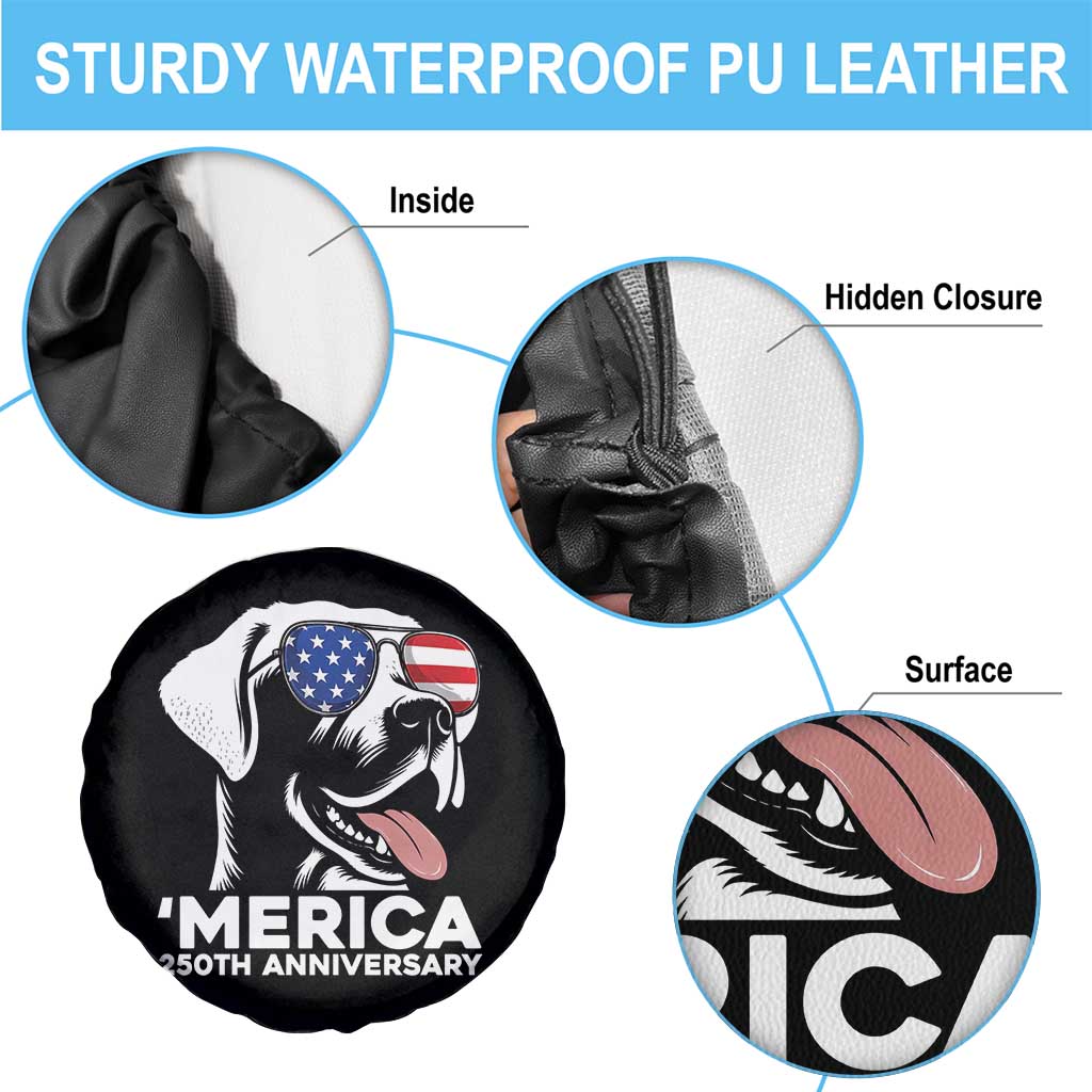 Merica Labrador Retriever Lover Spare Tire Cover 250th Anniversary Gift TS12 Print Your Wear