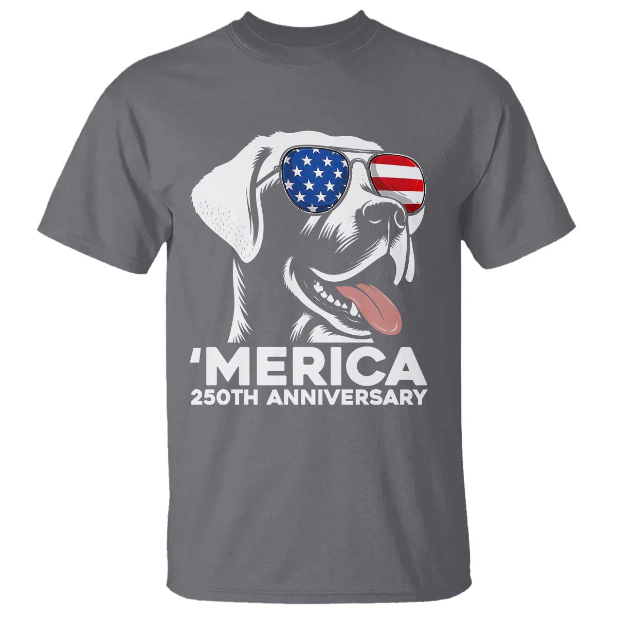 Merica Labrador Retriever Lover T Shirt 250th Anniversary Gift TS12 Charcoal Print Your Wear