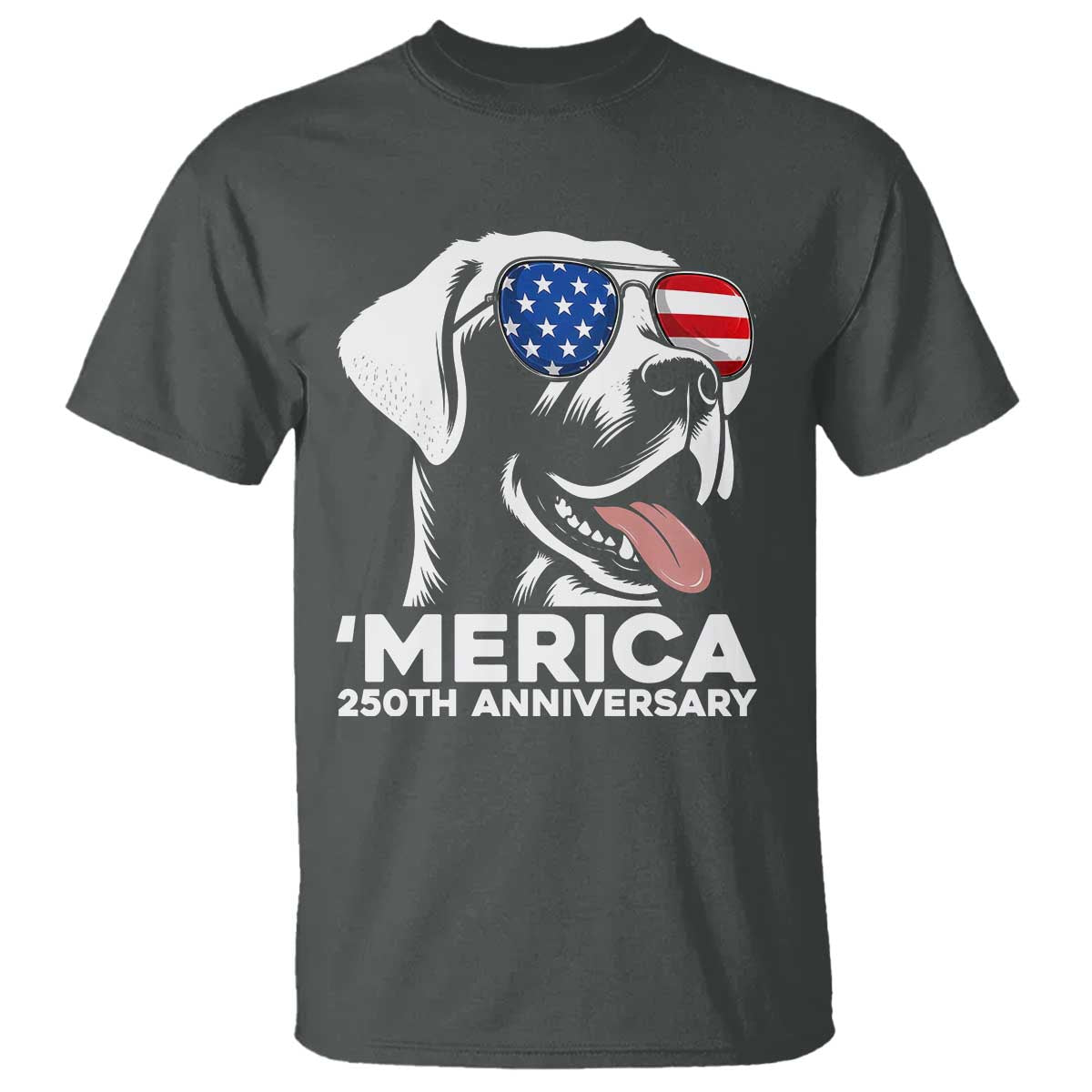 Merica Labrador Retriever Lover T Shirt 250th Anniversary Gift TS12 Dark Heather Print Your Wear