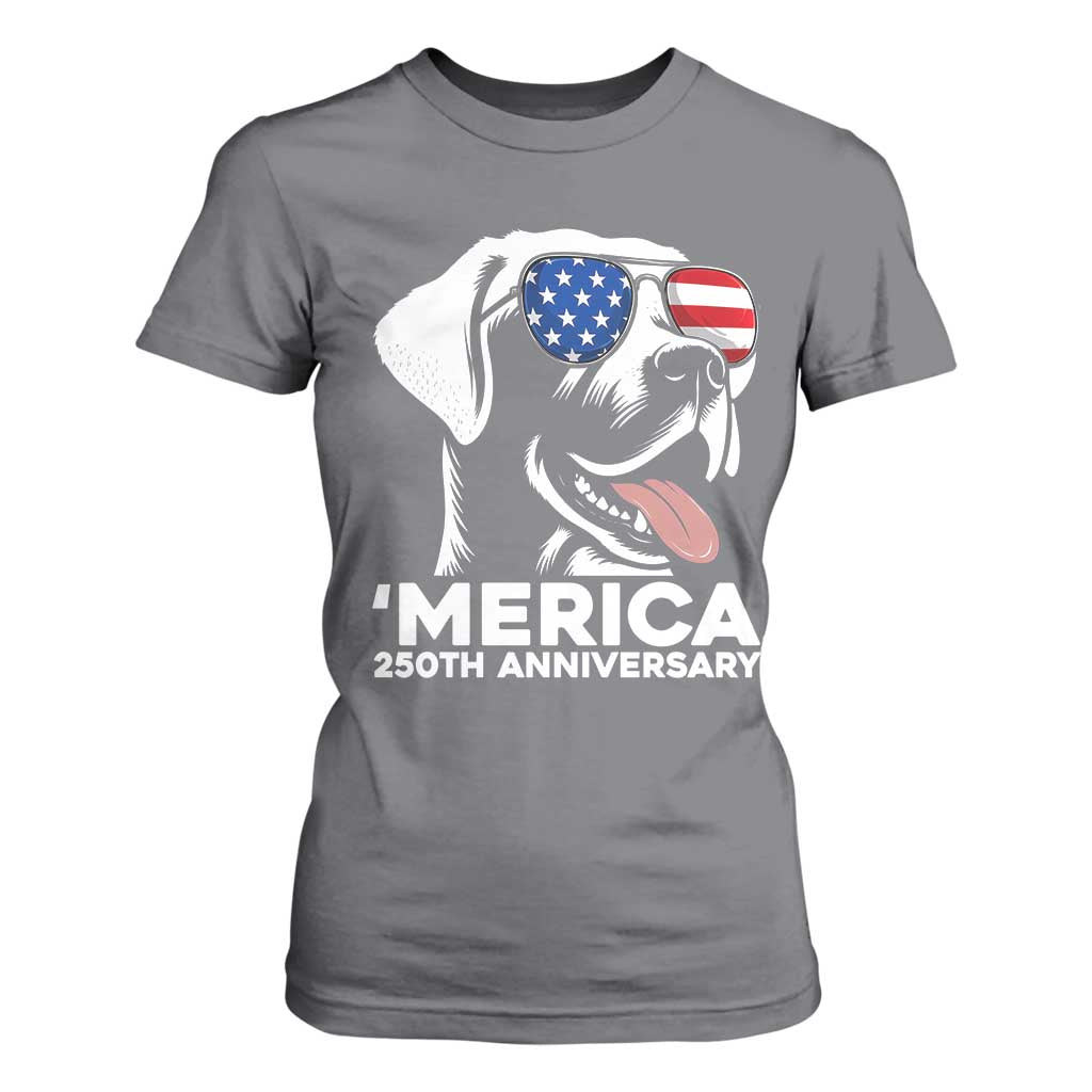 Merica Labrador Retriever Lover T Shirt For Women 250th Anniversary Gift TS12 Charcoal Print Your Wear