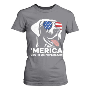 Merica Labrador Retriever Lover T Shirt For Women 250th Anniversary Gift TS12 Charcoal Print Your Wear