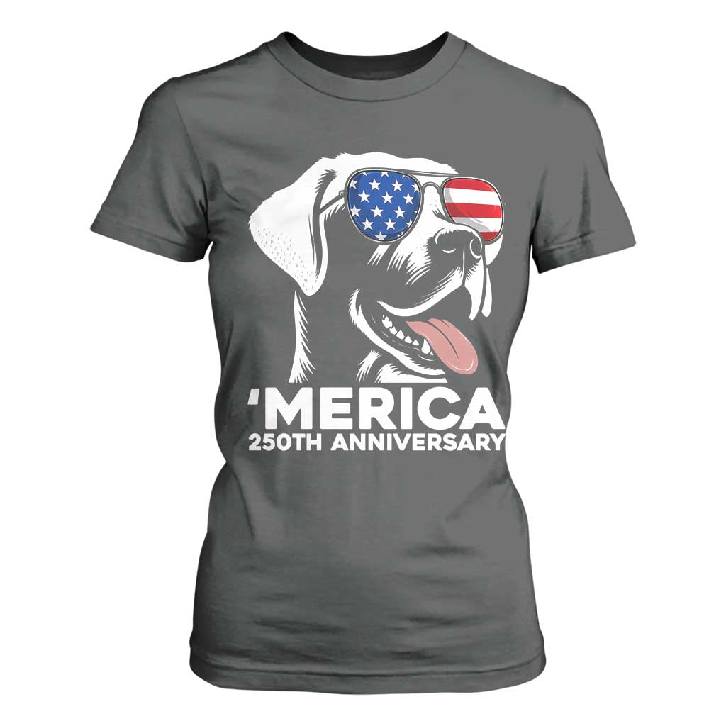 Merica Labrador Retriever Lover T Shirt For Women 250th Anniversary Gift TS12 Dark Heather Print Your Wear