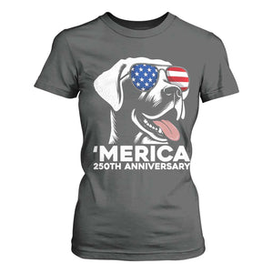 Merica Labrador Retriever Lover T Shirt For Women 250th Anniversary Gift TS12 Dark Heather Print Your Wear